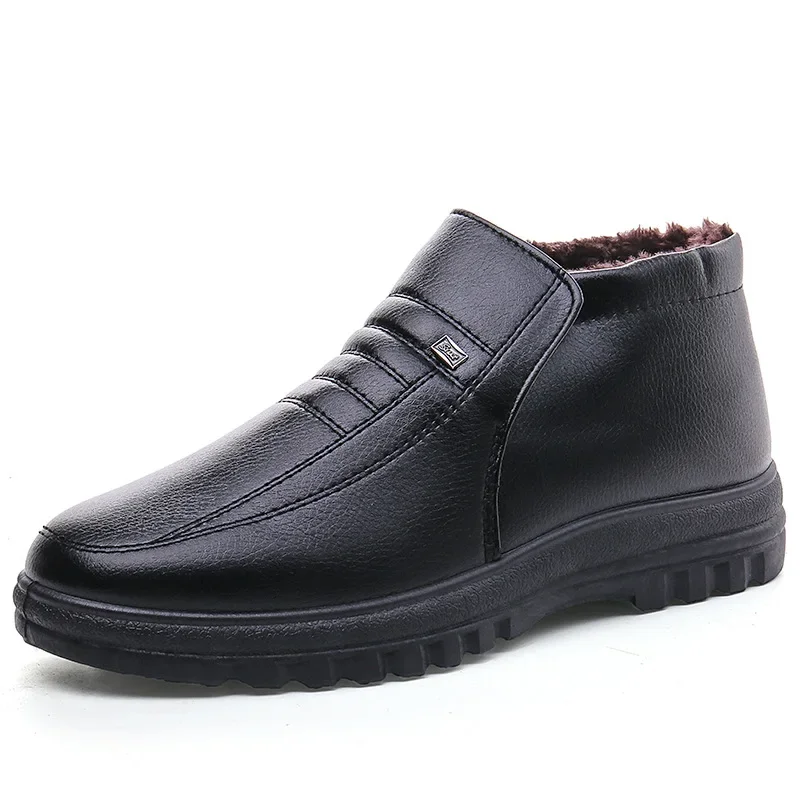 Leather Work Flats - Plus Size Men's Boots Winter Warm