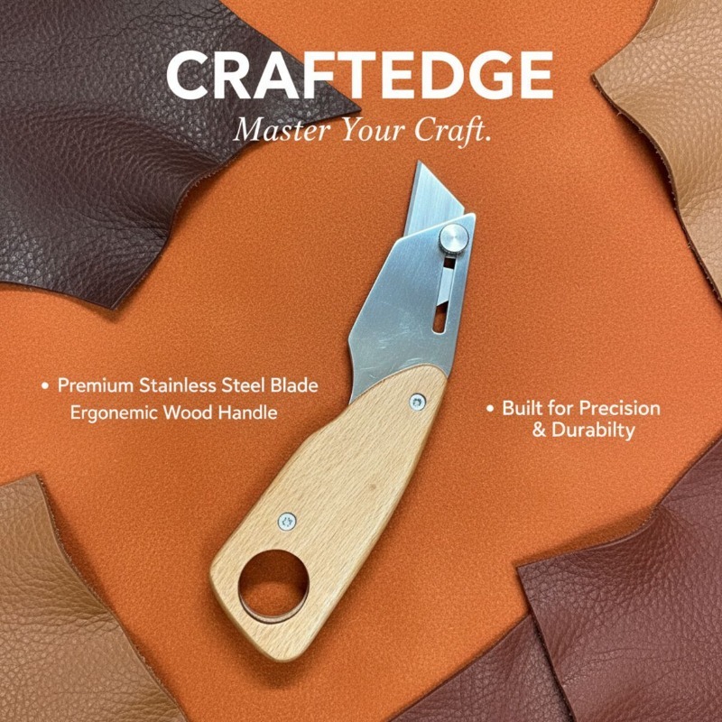 Leatherwork Projects - Trapezoid Stainless Steel Leather Cutting Knife
