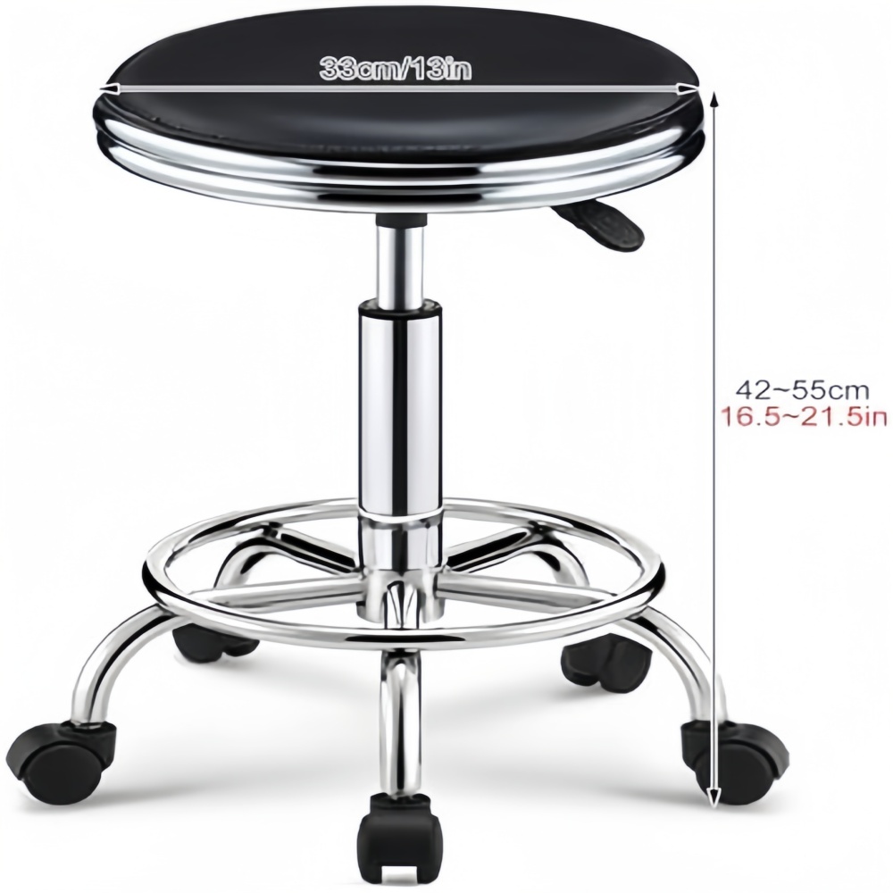 Round Rolling Stool with Foot  - Leatherwork Tattoo review and price