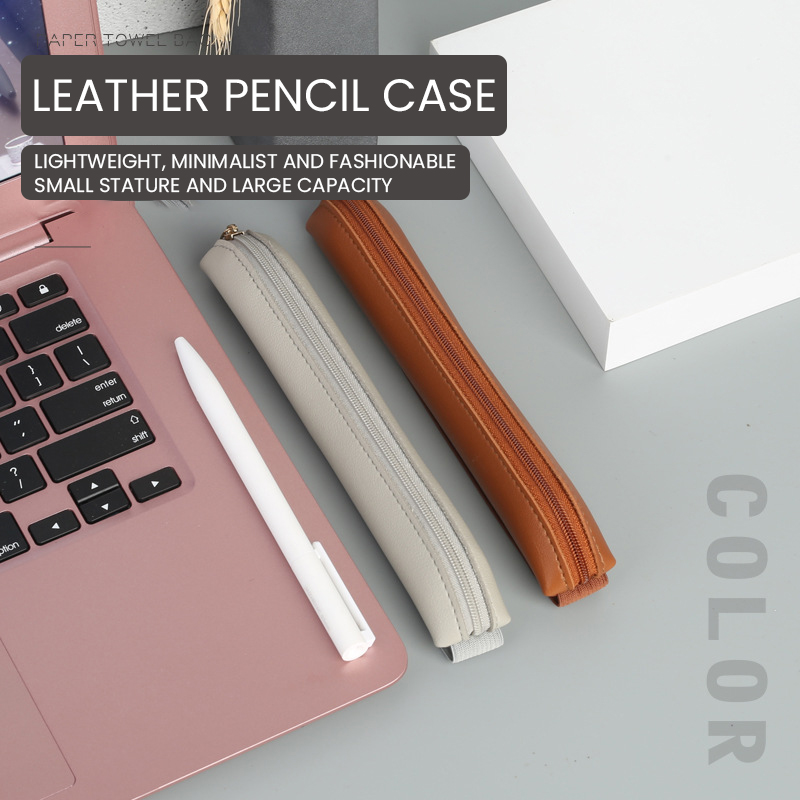Pu Leather Pen Holder Zippered - Leather Work Notepad review and price