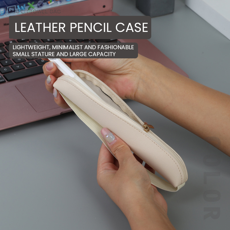 Pu Leather Pen Holder Zippered - Leather Work Notepad review and price