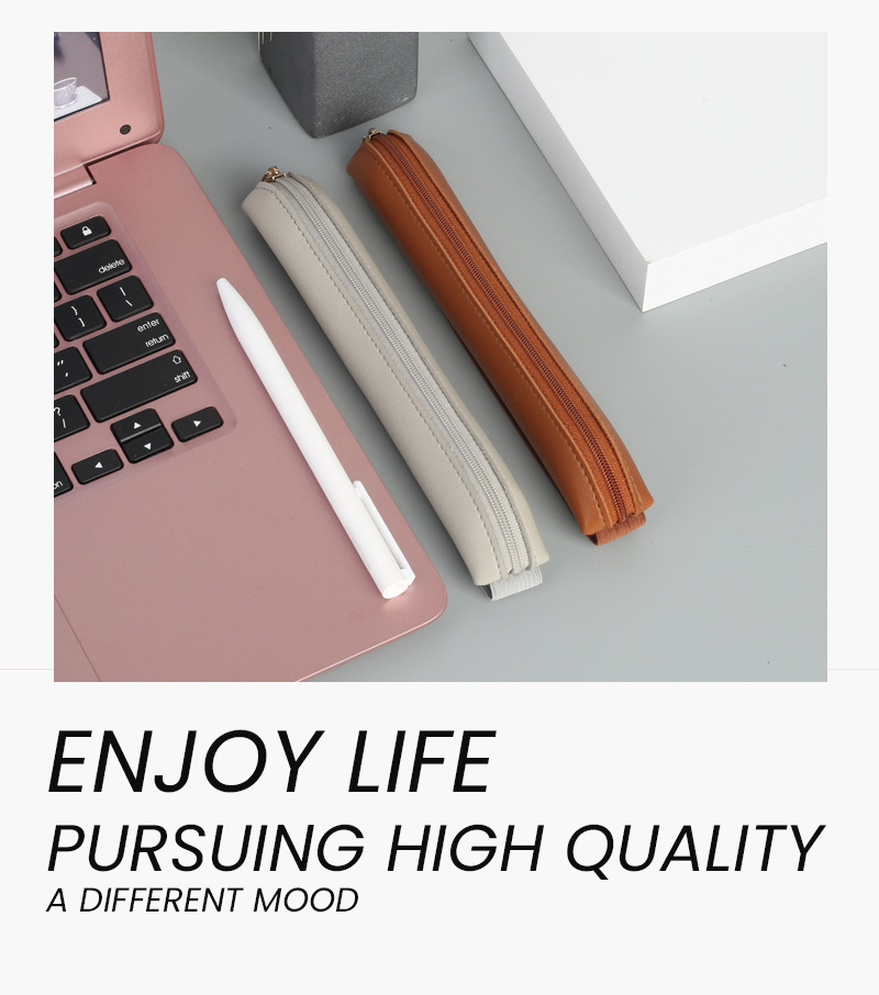 Pu Leather Pen Holder Zippered - Leather Work Notepad review and price
