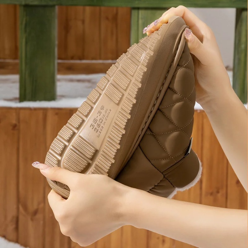 Winter Fleece Lined Slippers A - Leather Work Flats review and price