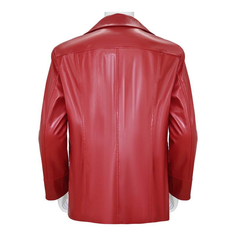 Men Red Leather Jacket Fight C - Leather Work Jacket review and price
