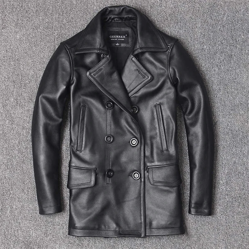 Genuine Leather Jacket Men's T - Leather Work Jacket review and price