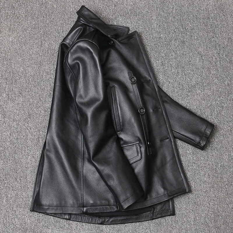 Genuine Leather Jacket Men's T - Leather Work Jacket review and price