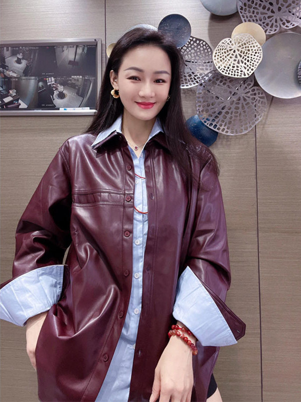 Women's Grape Purple PU Leathe - Leather Work Jacket review and price