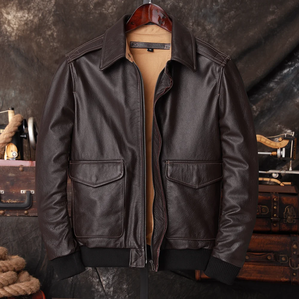 Bomber A2 Pilot Genuine Leathe - Leather Work Jacket review and price