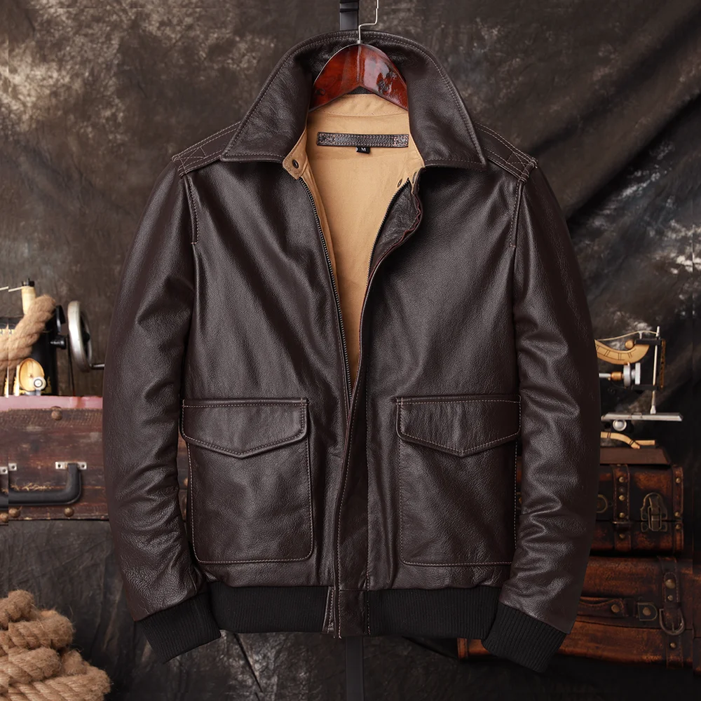 Bomber A2 Pilot Genuine Leathe - Leather Work Jacket review and price