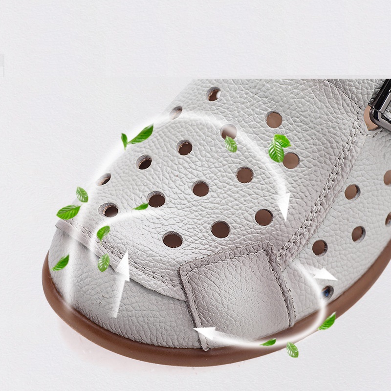 New Cow Leather Low Heel Sanda - Leather Work Flats review and price