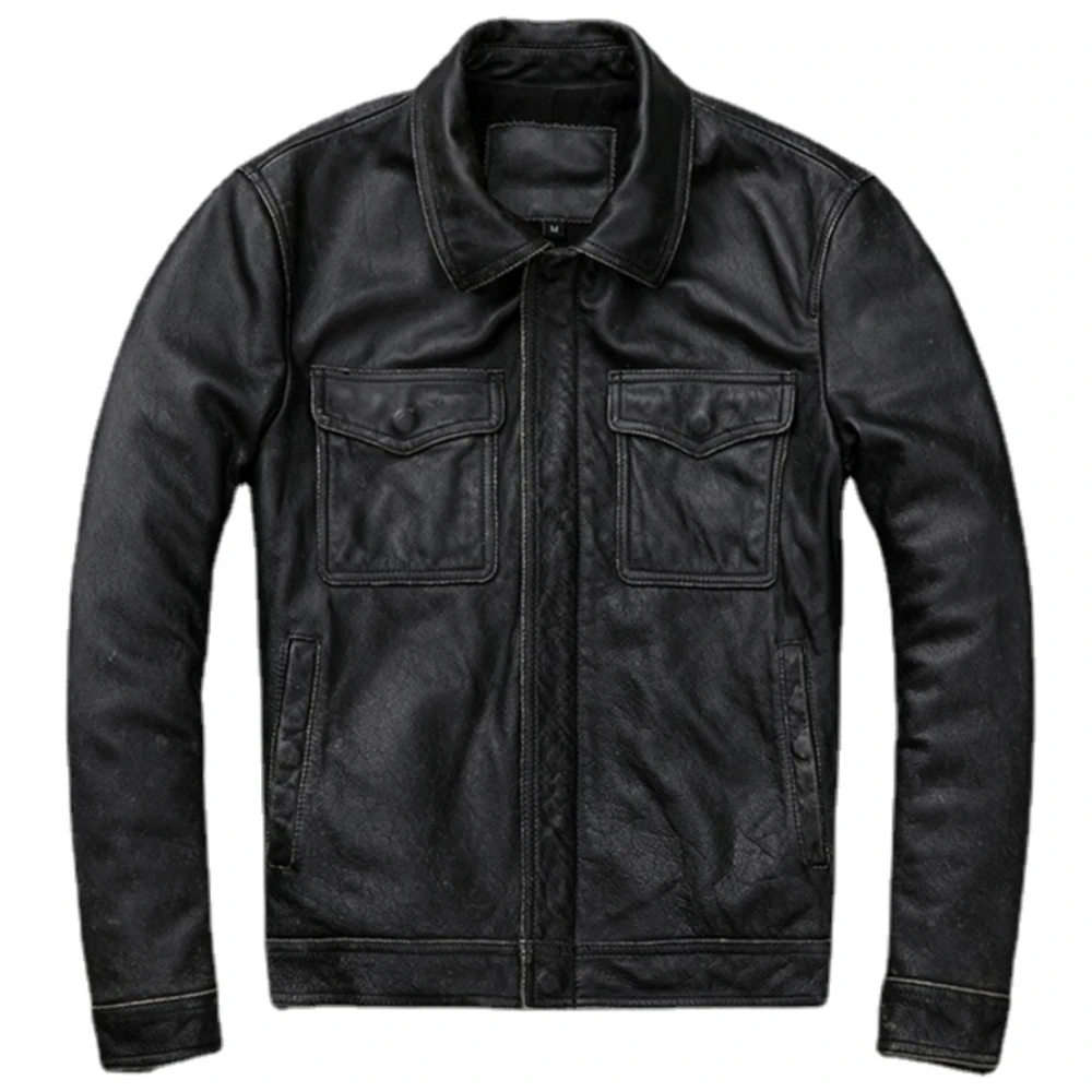 Vintage Brown Red Genuine Leat - Leather Work Jacket review and price