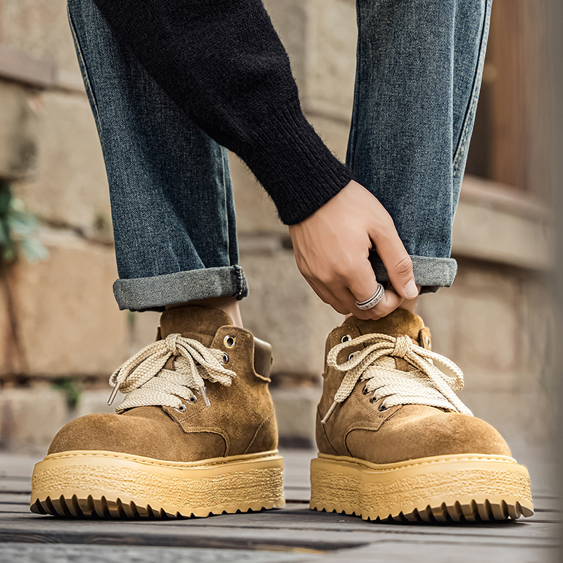 Men's high-quality suede horse - Leather Work Flats review and price