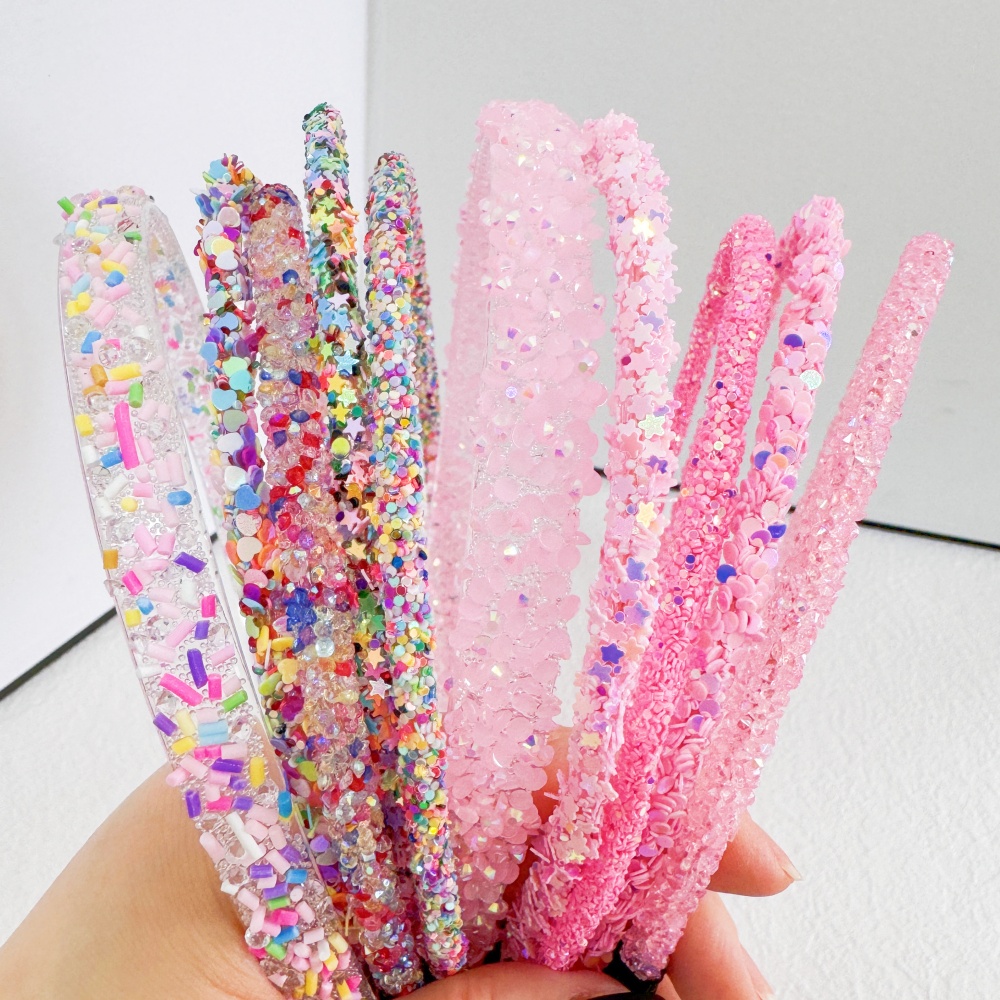5PCS Glitter Plastic Hairbands - Leatherwork Pony review and price