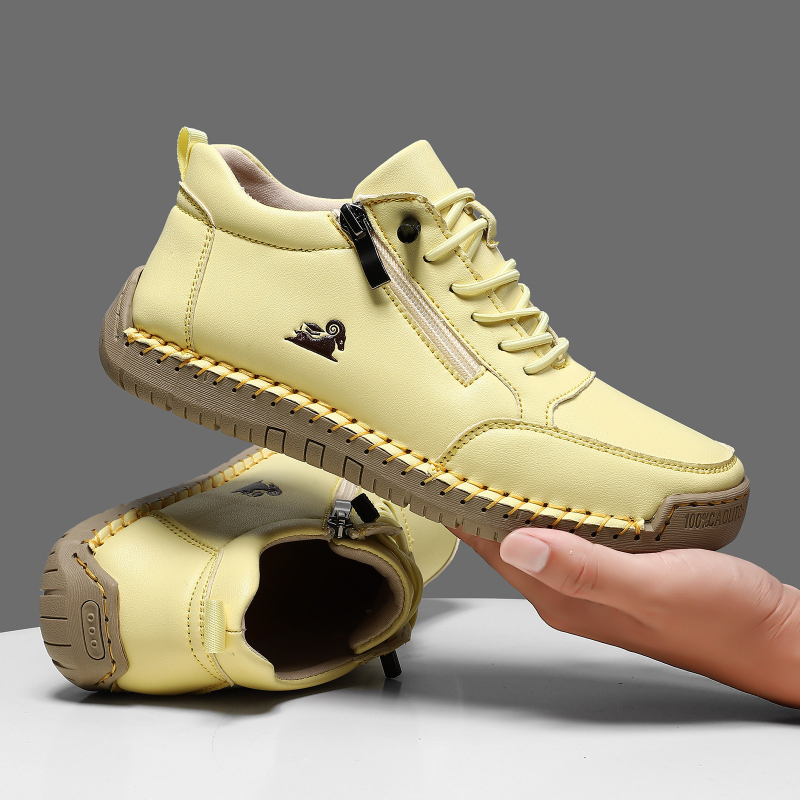Women's Sneakers Handmade Leat - Leather Work Flats review and price