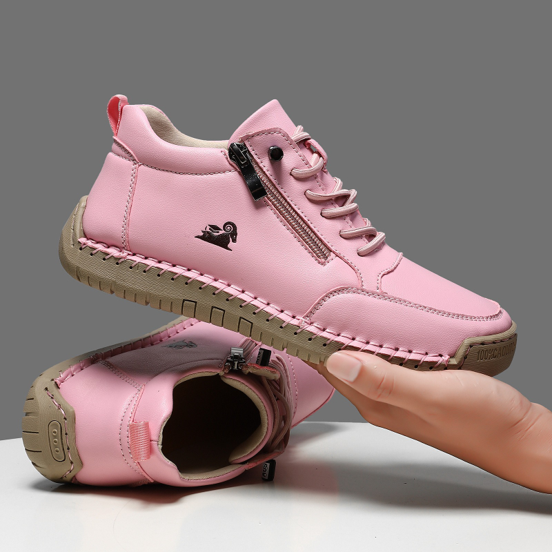 Women's Sneakers Handmade Leat - Leather Work Flats review and price