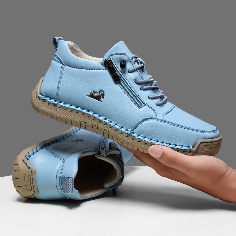 Women's Sneakers Handmade Leat - Leather Work Flats review and price