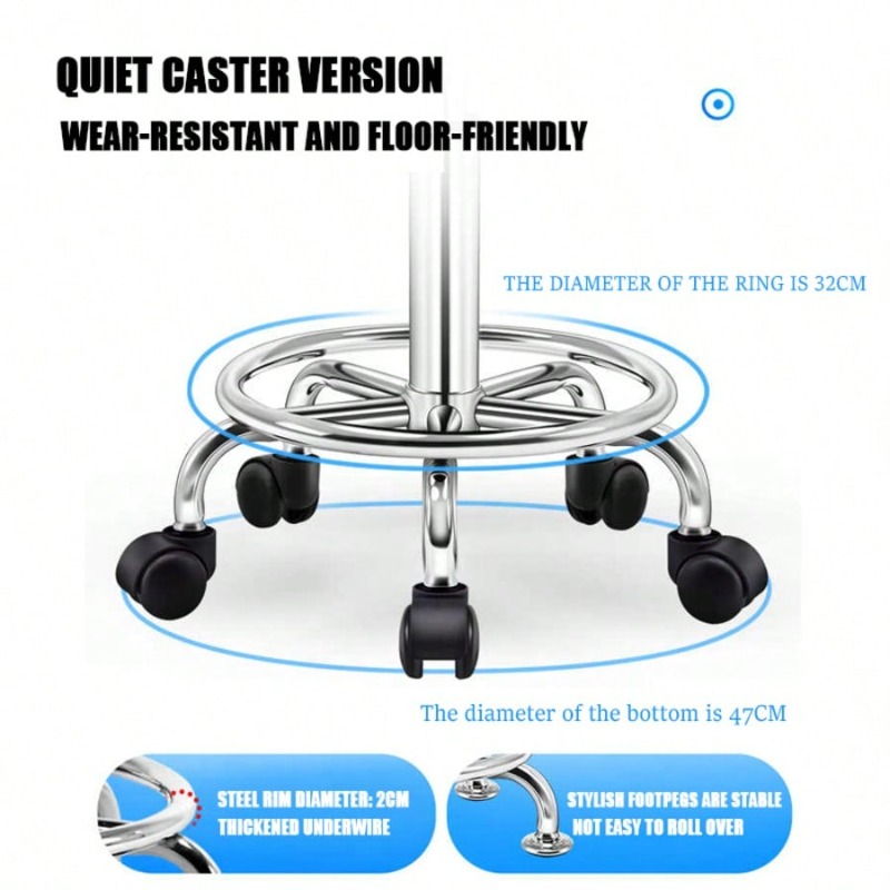 White Round Swivel Salon Stool - Leatherwork Tattoo review and price