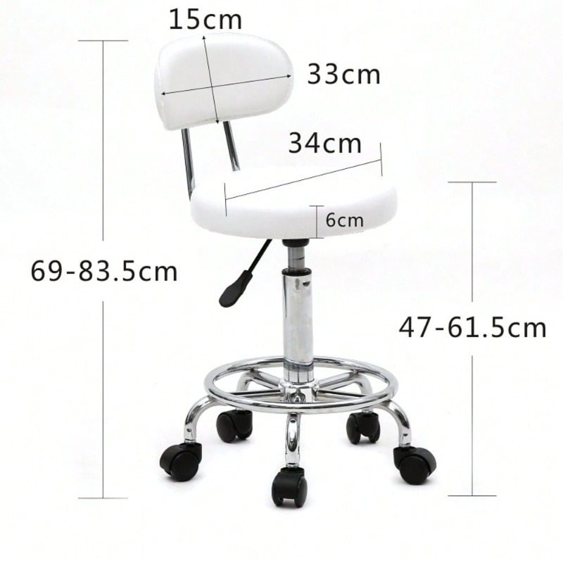 White Round Swivel Salon Stool - Leatherwork Tattoo review and price